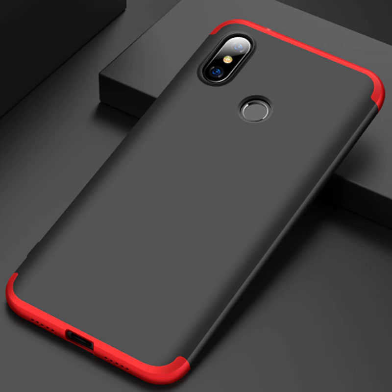 Xiaomi Redmi Note 6 Pro Kılıf Zore Ays Kapak Siyah-Kırmızı