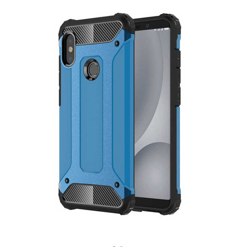 Xiaomi Redmi Note 6 Pro Kılıf Zore Crash Silikon Kapak Mavi