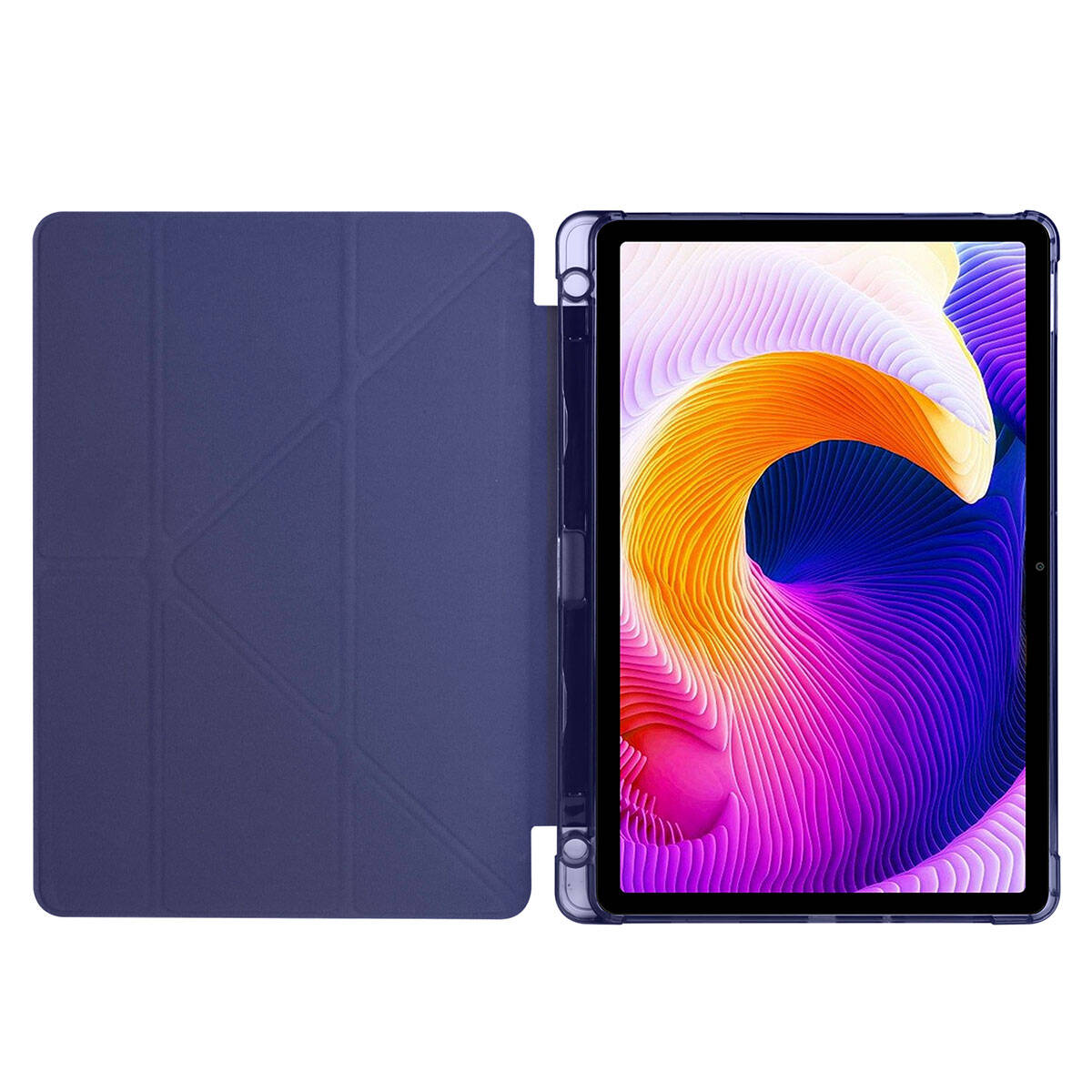 Xiaomi Redmi Pad SE Kılıf Zore Tri Folding Kalem Bölmeli Standlı Kılıf Rose Gold