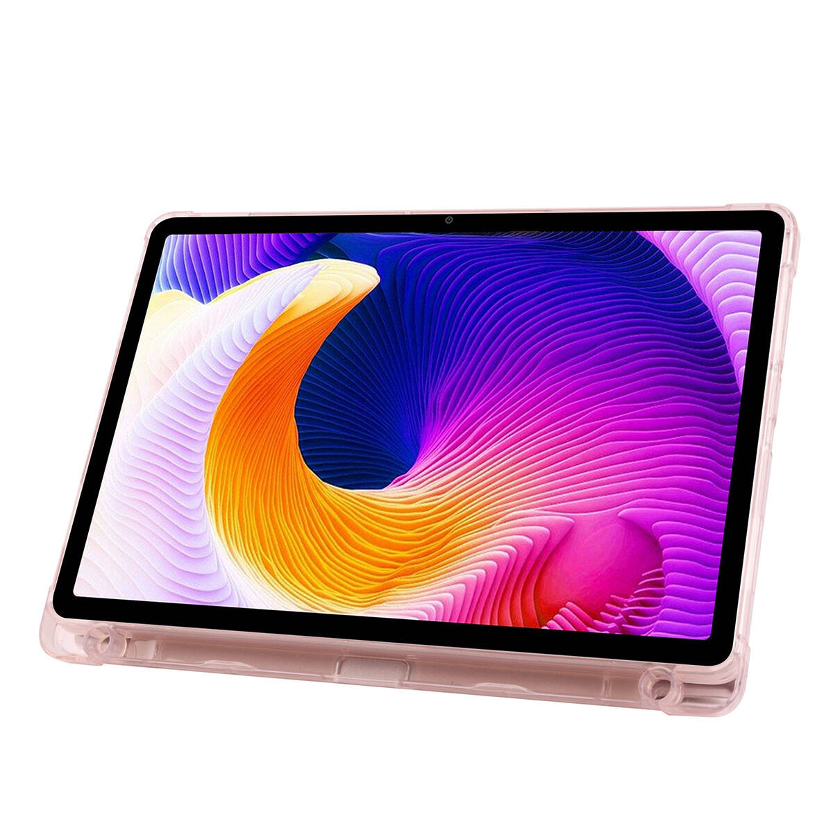 Xiaomi Redmi Pad SE Kılıf Zore Tri Folding Kalem Bölmeli Standlı Kılıf Rose Gold