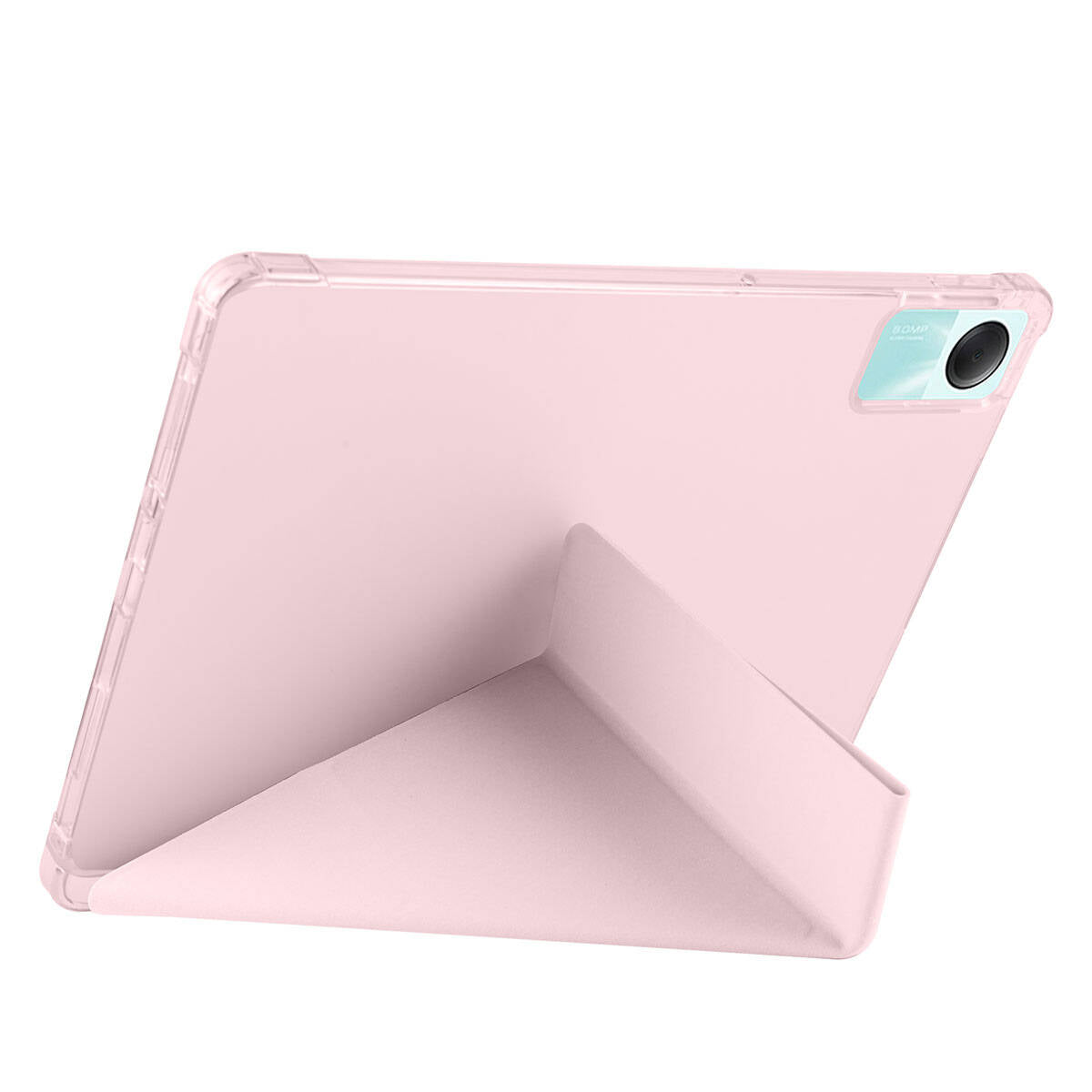 Xiaomi Redmi Pad SE Kılıf Zore Tri Folding Kalem Bölmeli Standlı Kılıf Rose Gold