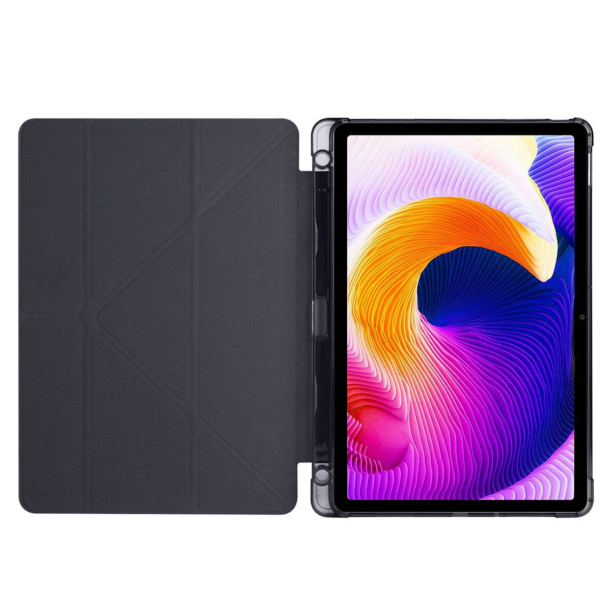 Xiaomi Redmi Pad SE Kılıf Zore Tri Folding Kalem Bölmeli Standlı Kılıf Lacivert
