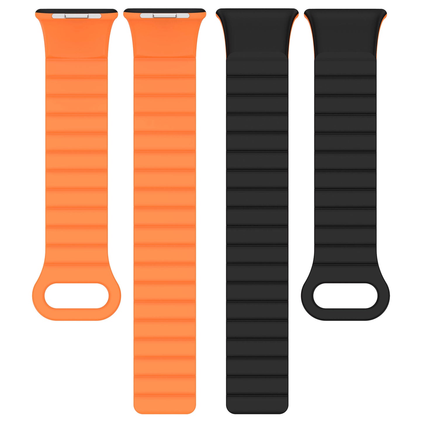 Xiaomi Redmi Watch 4 Silikon Kordon Zore KRD-105 Strap Kayış Gri-Turuncu