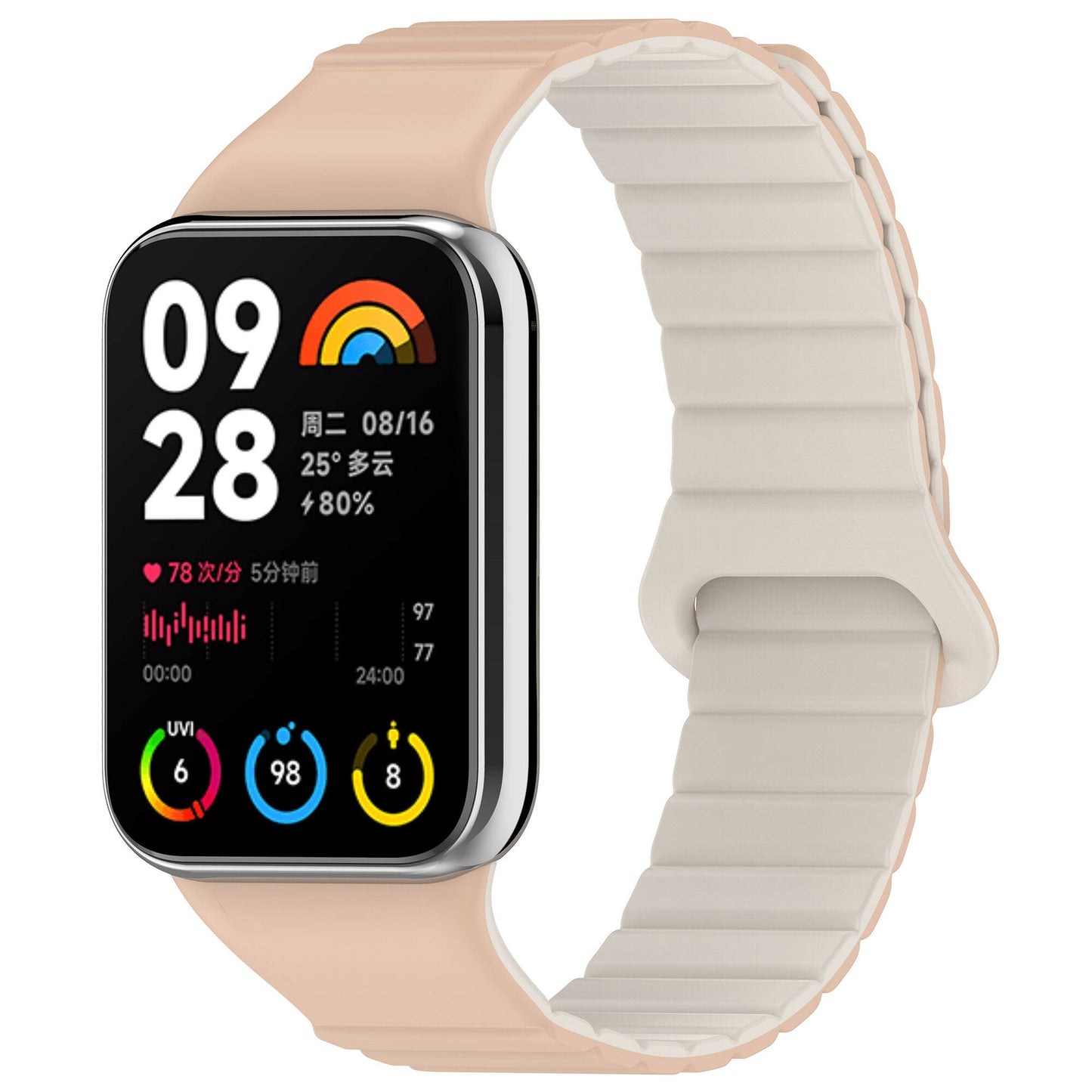 Xiaomi Redmi Watch 4 Silikon Kordon Zore KRD-105 Strap Kayış Pudra
