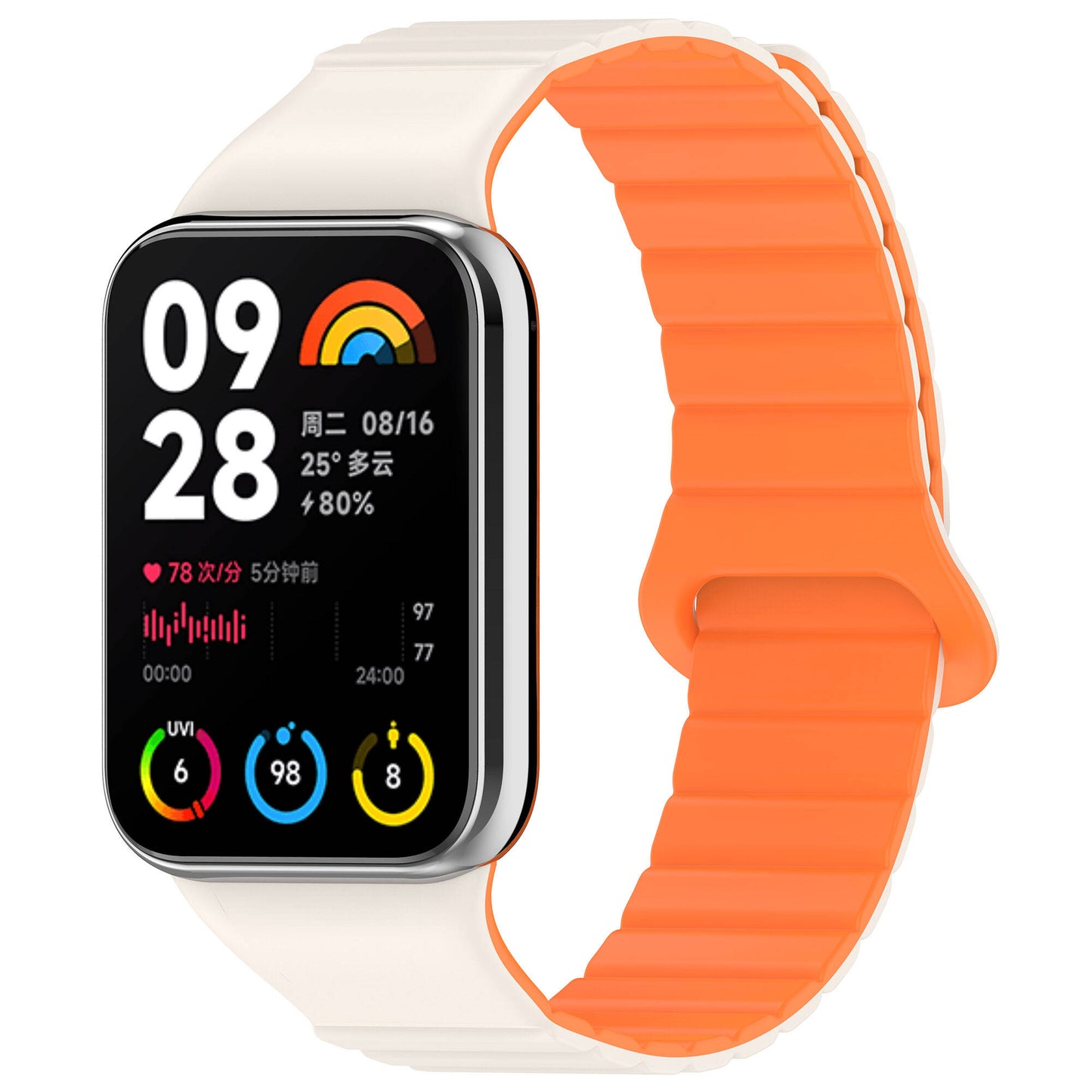 Xiaomi Redmi Watch 4 Silikon Kordon Zore KRD-105 Strap Kayış Pembe-Mavi