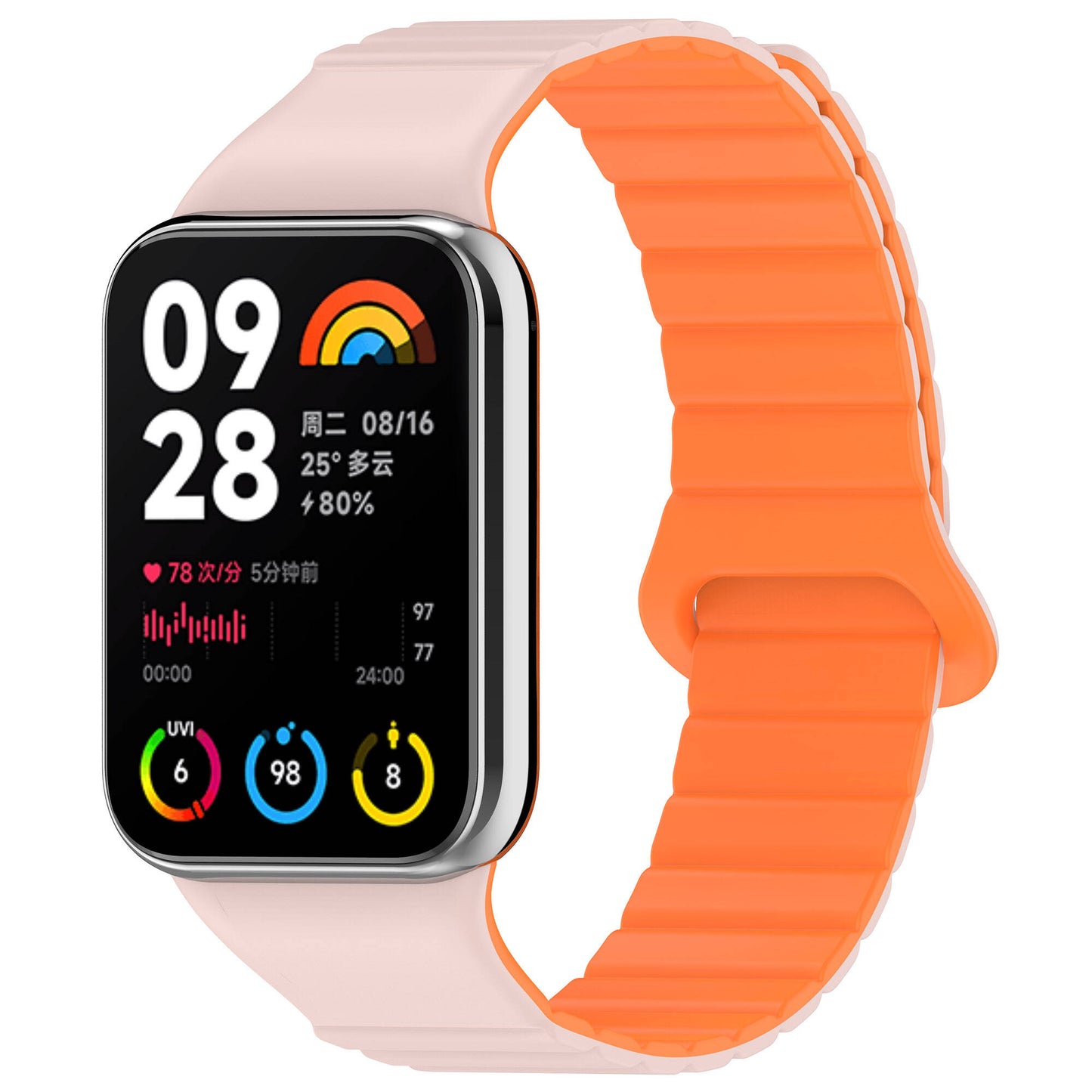Xiaomi Redmi Watch 4 Silikon Kordon Zore KRD-105 Strap Kayış Beyaz-Siyah