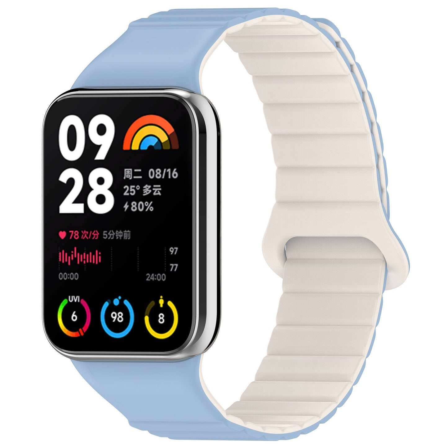 Xiaomi Redmi Watch 4 Silikon Kordon Zore KRD-105 Strap Kayış Pembe-Turuncu