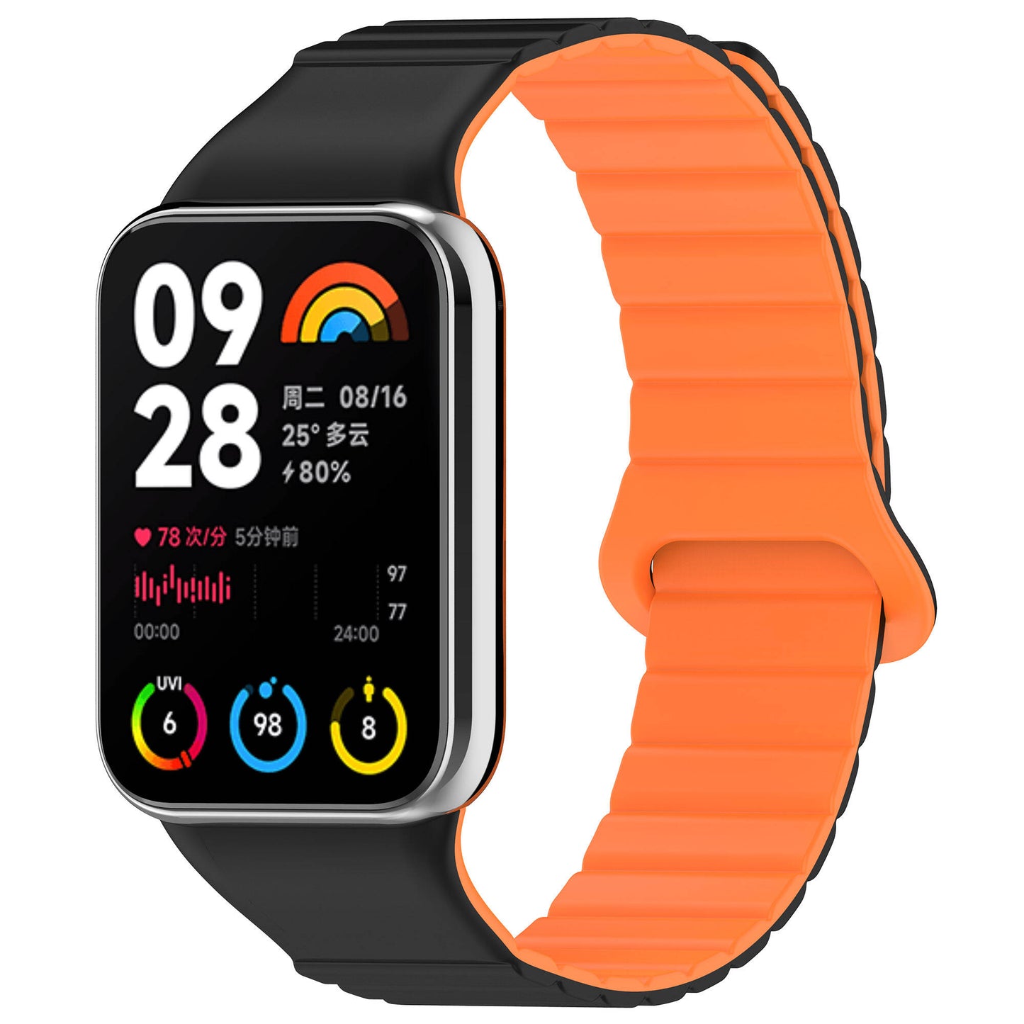 Xiaomi Redmi Watch 4 Silikon Kordon Zore KRD-105 Strap Kayış Koyu Kırmızı-Siyah