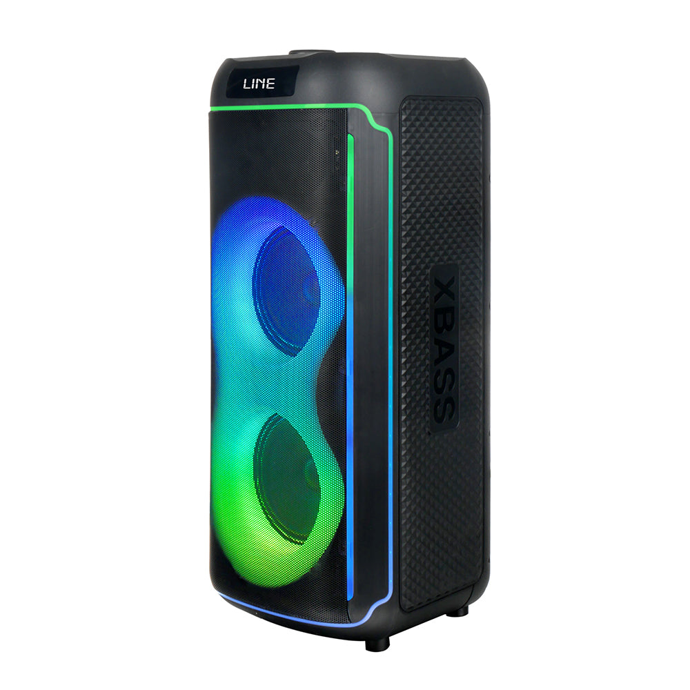 Zore GD-2606 Dijital LED Göstergeli FM Radyolu Mikrofonlu RGB TWS Çift 6.5 inç Stereo Bass Kablosuz Karaoke Hoparlör Siyah