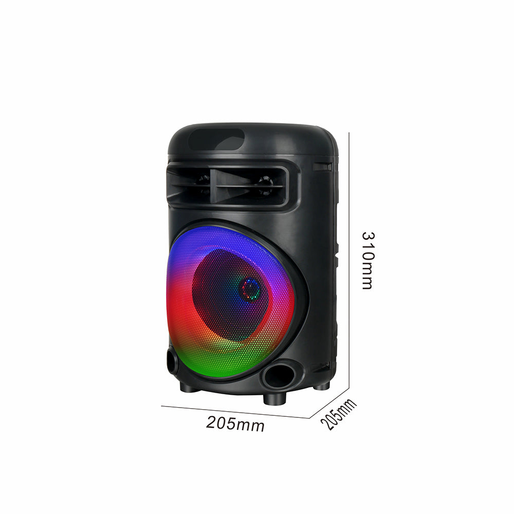 Zore GD-692 FM Radyolu Mikrofonlu RGB TWS 6.5 inç Stereo Bass Kablosuz Karaoke Hoparlör Siyah