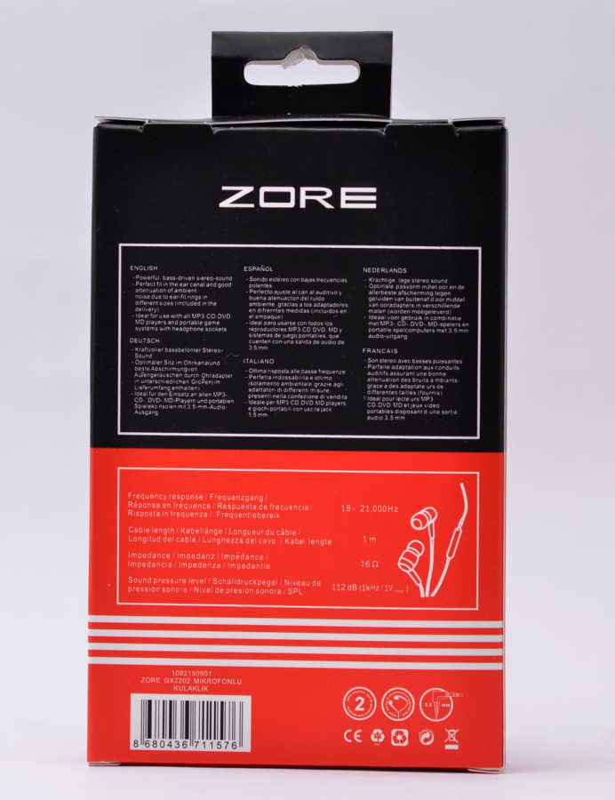 Zore GX-2202 Mp3 Kulaklık Kısa Kutulu Mavi