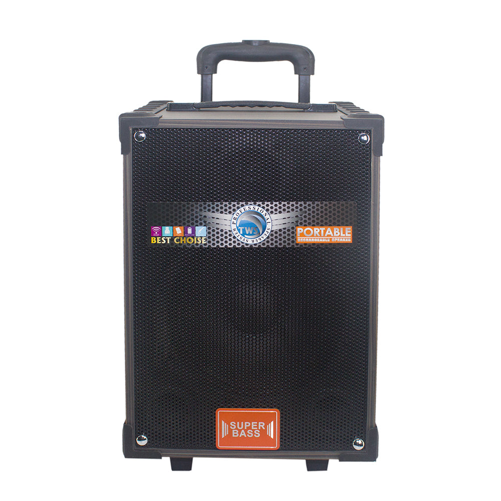 Zore LT-908 Dijital LED Göstergeli FM Radyolu Mikrofonlu TWS 8 inç Stereo Bass Kablosuz Karaoke Hoparlör Siyah