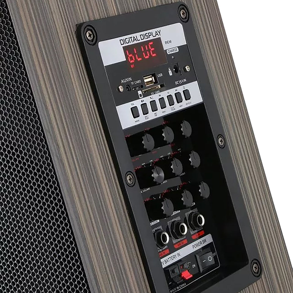 Zore LT-908 Dijital LED Göstergeli FM Radyolu Mikrofonlu TWS 8 inç Stereo Bass Kablosuz Karaoke Hoparlör Siyah