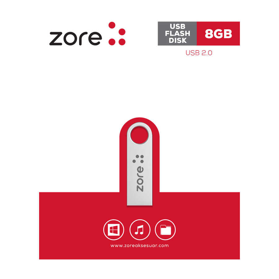 Zore Metal USB Flash Disk 8GB Gümüş