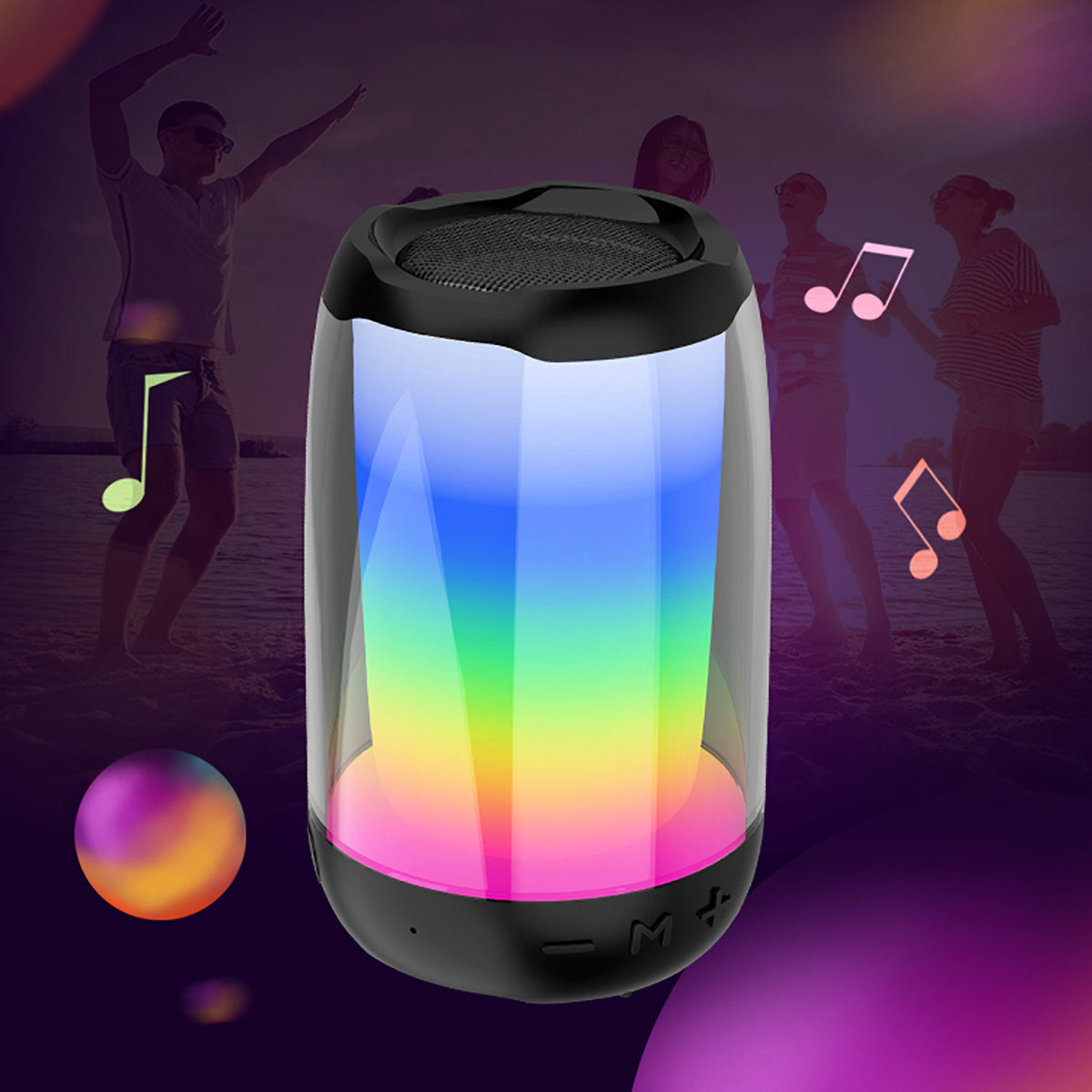 Zore NBY8893A Ayarlanabilir RGB Işıklı Bluetooth Hoparlör Speaker Siyah