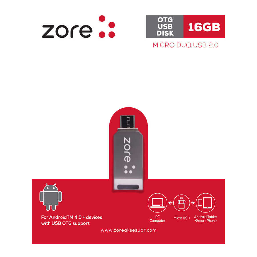 Zore OM1 Micro Metal OTG 16GB Gümüş