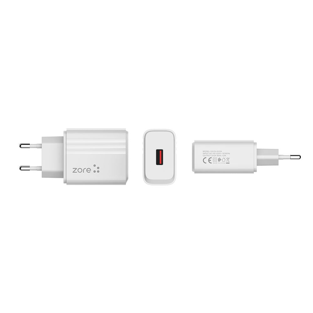 Zore Play Serisi PL1 Type-C 2in1 Seyahat Şarj Aleti 12W Beyaz