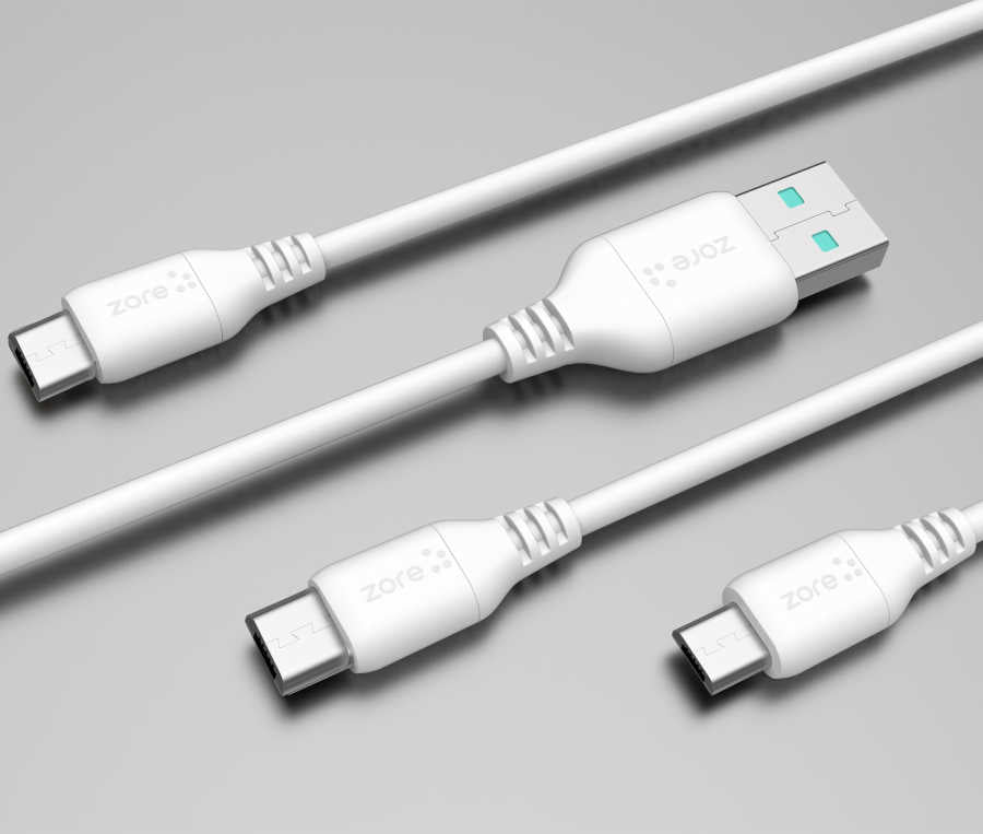 Zore Puma Serisi 2 in 1 Micro Araç Şarj Aleti Beyaz