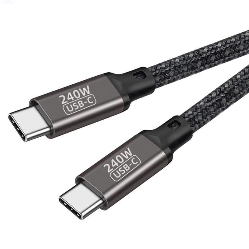 Zore QG02 Type-C to Type-C PD3.1 Data Kablosu 240W 480Mbps 1.5 Metre Siyah