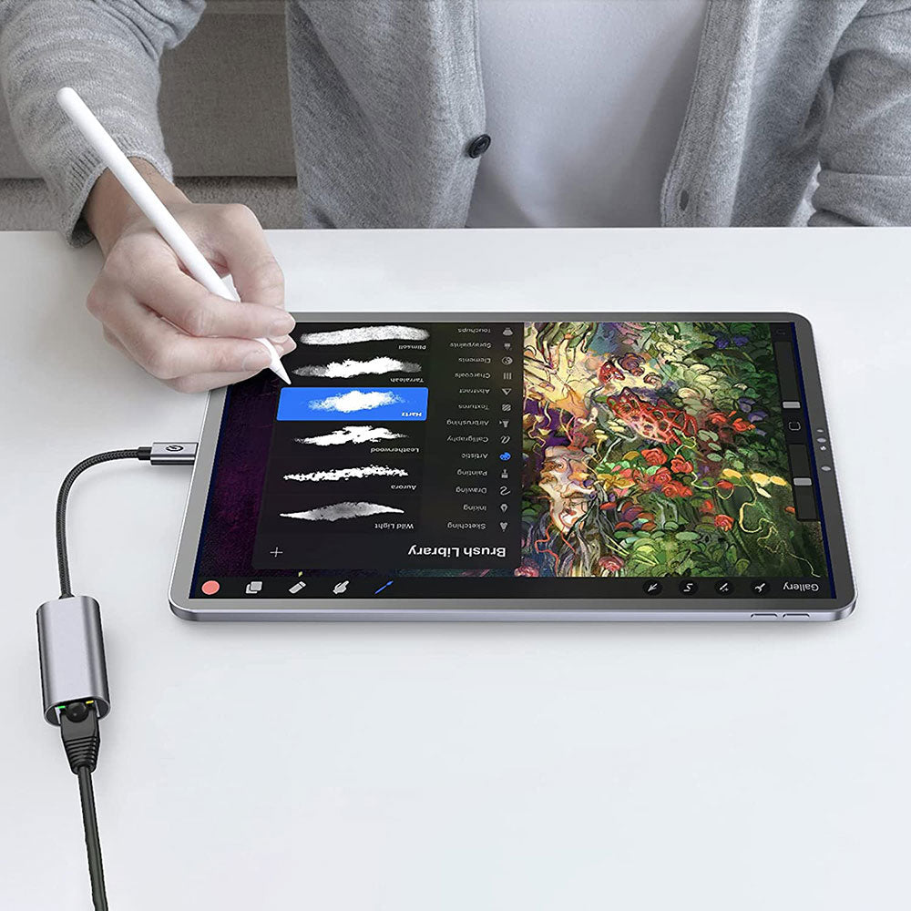 Zore QG04 Type-C to RJ45 Ethernet Dönüştürücü Kablo 1024Mbps 22cm Siyah