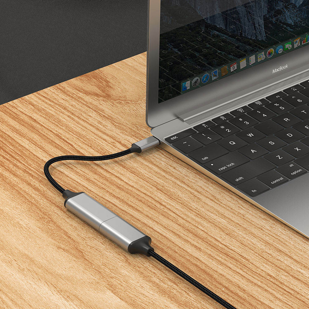 Zore QG05 8K 60 Hz Görüntü Kalitesi Type-C to HDMI Dönüştürücü 15cm Gümüş