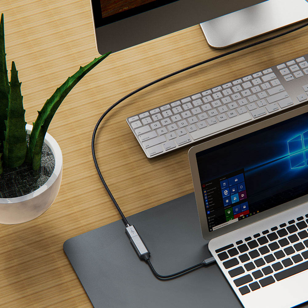 Zore QG05 8K 60 Hz Görüntü Kalitesi Type-C to HDMI Dönüştürücü 15cm Gümüş