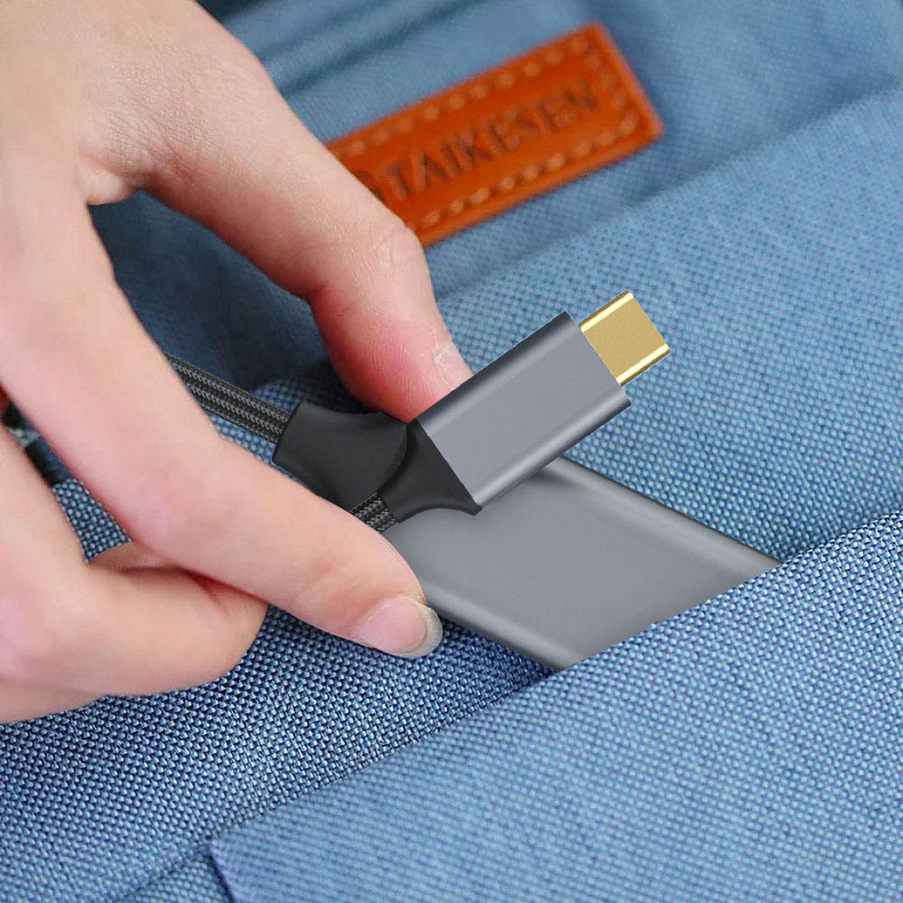 Zore QG05 8K 60 Hz Görüntü Kalitesi Type-C to HDMI Dönüştürücü 15cm Gümüş