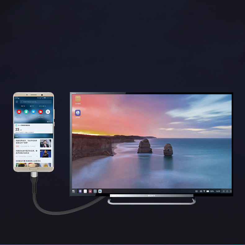 Zore QG06 8K 60 Hz Görüntü Kalitesi Type-C to HDMI Kablo 1.8M Gri