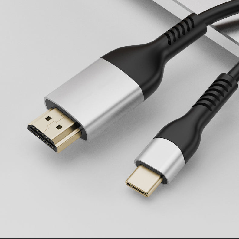 Zore QG06 8K 60 Hz Görüntü Kalitesi Type-C to HDMI Kablo 1.8M Gri