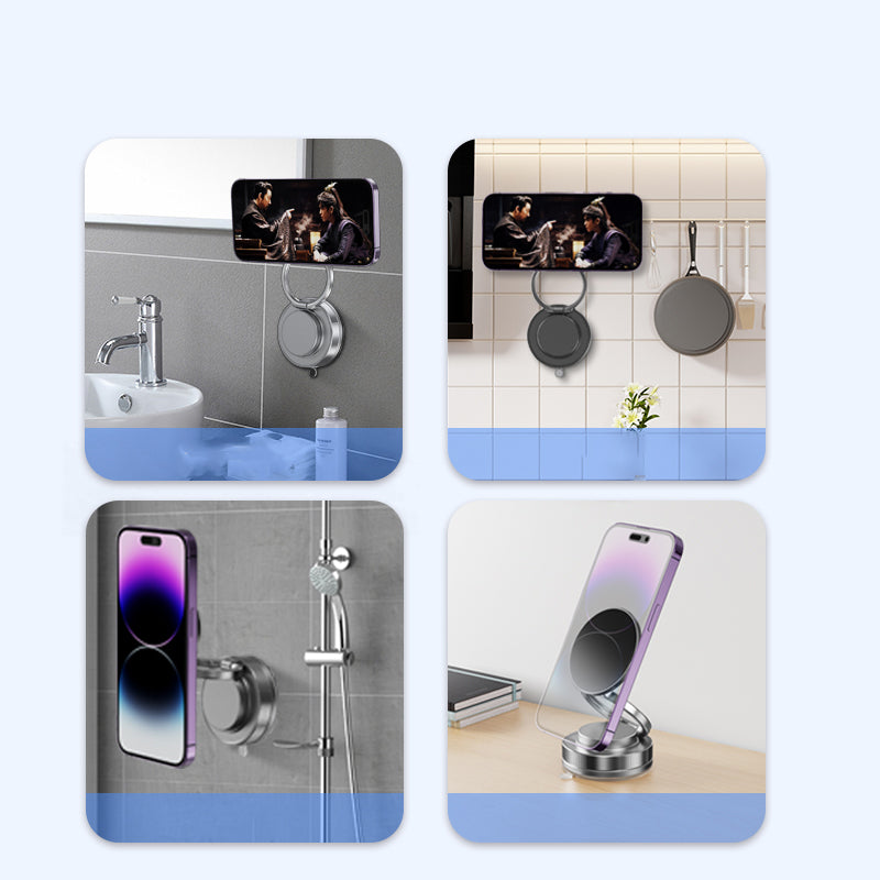 Zore T28 Vakum Özellikli 360 Derece Dönebilen Magnetik Telefon Tutucu Beyaz