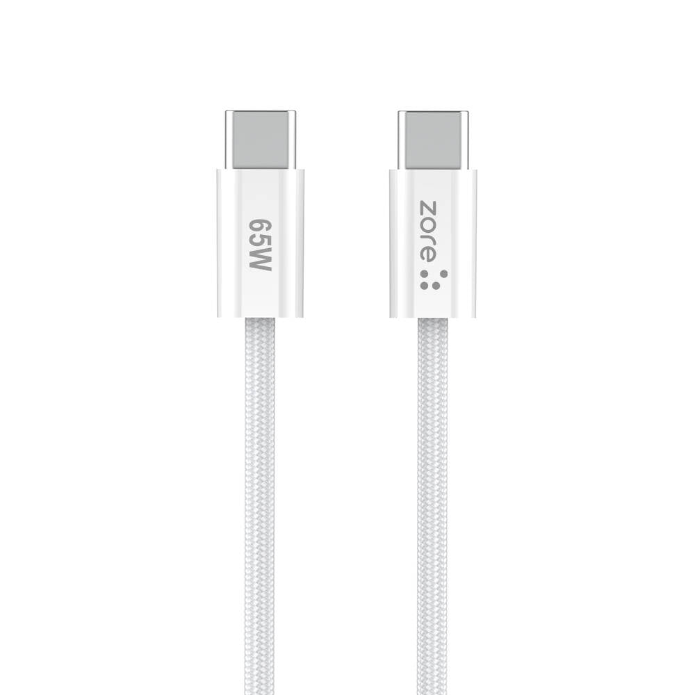 Zore Vol Serisi Type-C to Type-C PD Şarj ve Data Kablosu 65W 3A 1 Metre Beyaz