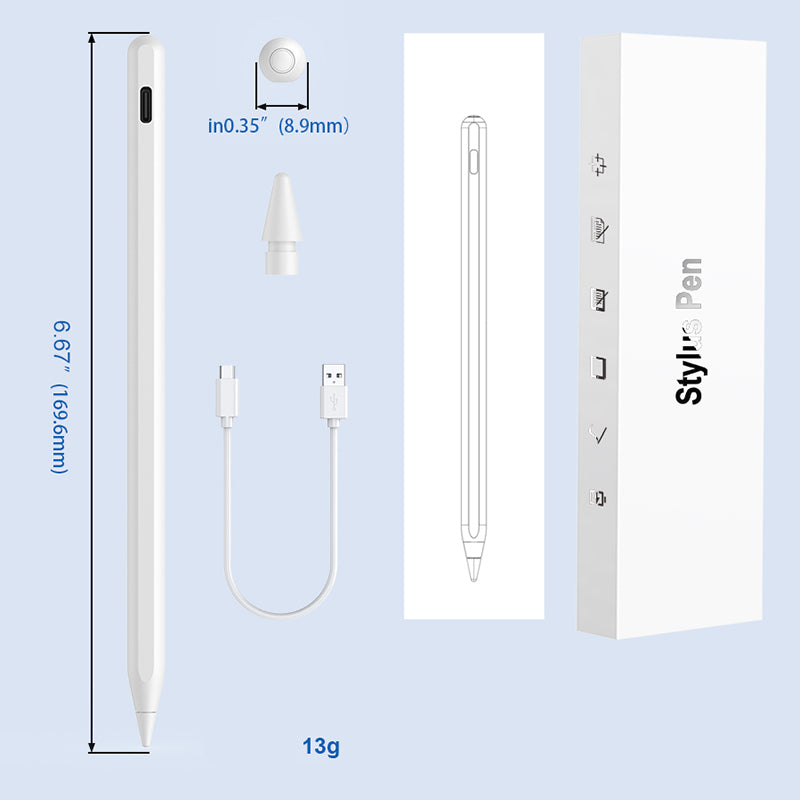 Zore Yeni Seri Pencil 16 Stylus Dokunmatik Tablet Kalemi Beyaz