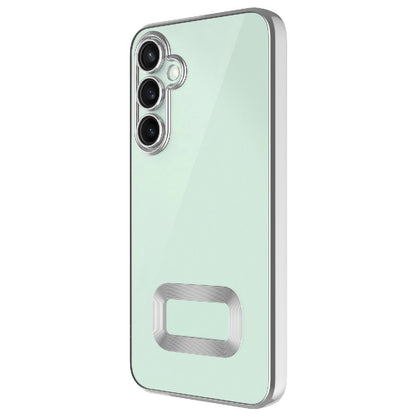 Galaxy A26 Kılıf Kamera Korumalı Logo Gösteren Zore Omega Kapak Gümüş