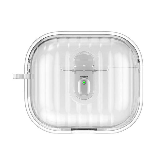 Airpods 4 Kılıf Kenarları Renkli Şeffaf Dilimli Silikon Zore Airbag 40 Kılıf Şeffaf