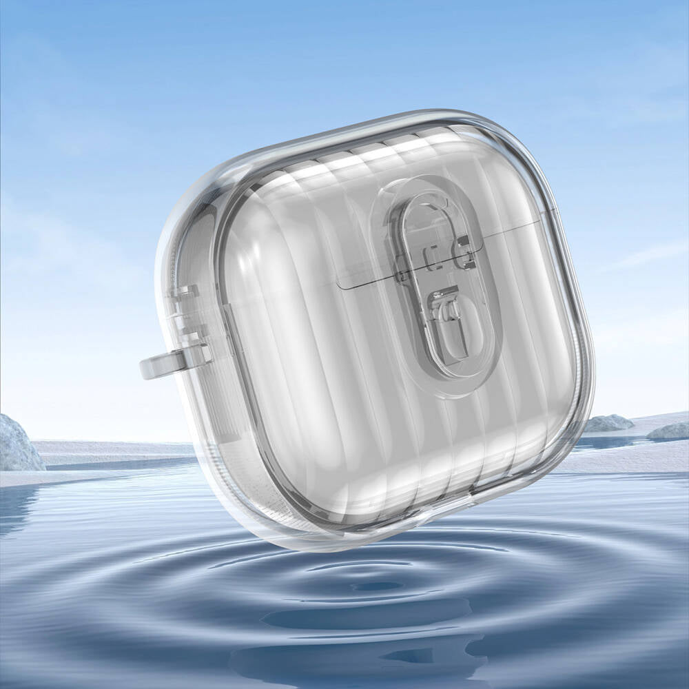 Airpods 4 Kılıf Kenarları Renkli Şeffaf Dilimli Silikon Zore Airbag 40 Kılıf Siyah