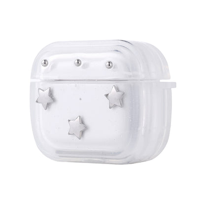 Apple Airpods 3. Nesil Zore Airbag 44 Airbag Tasarımlı Simli Şeffaf Kutup Kılıf Yıldız