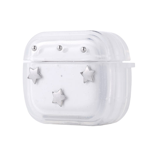 Apple Airpods 3. Nesil Zore Airbag 44 Airbag Tasarımlı Simli Şeffaf Kutup Kılıf Yıldız
