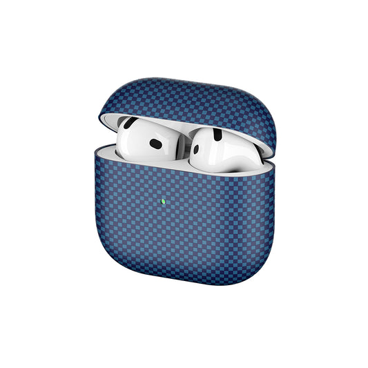 Apple Airpods 4 Zore Airbag 43 600D Karbon Fiber Kulaklık Kılıfı Lacivert