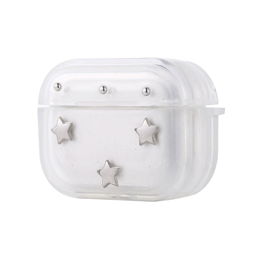 Apple Airpods Pro 2 Zore Airbag 44 Airbag Tasarımlı Simli Şeffaf Kutup Kılıf Yıldız
