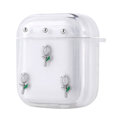 Apple Airpods Zore Airbag 44 Airbag Tasarımlı Simli Şeffaf Kutup Kılıf Lale