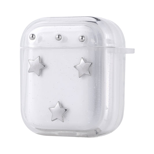 Apple Airpods Zore Airbag 44 Airbag Tasarımlı Simli Şeffaf Kutup Kılıf Yıldız