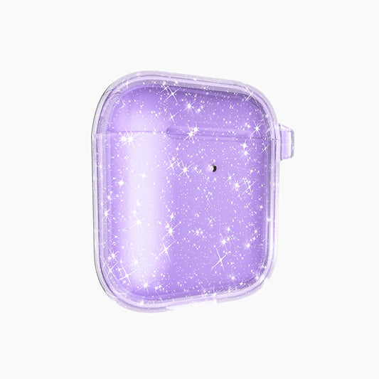 Apple Airpods Zore Allstar Airbag 32 Parlayan Simli Saydam Renkli Kılıf Mor