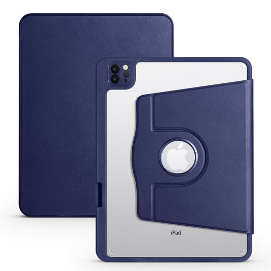 Apple iPad 10.2 2021 (9.Nesil) Kılıf Zore Termik Kalem Bölmeli Dönebilen Standlı Kılıf Lacivert
