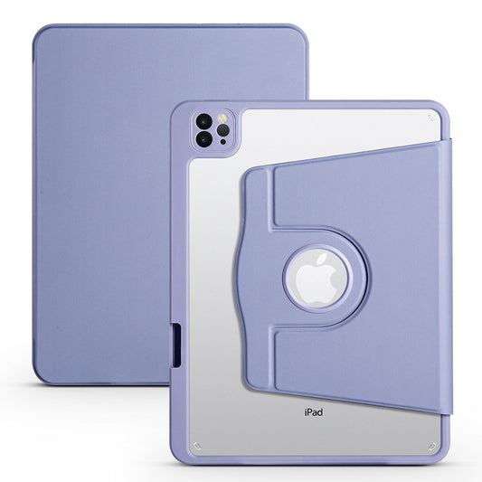 Apple iPad 10.2 2021 (9.Nesil) Kılıf Zore Termik Kalem Bölmeli Dönebilen Standlı Kılıf Lavendery Gray