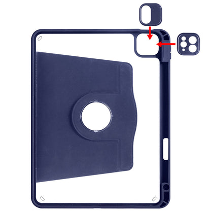 Apple iPad 10.2 (8.Nesil) Kılıf Zore Termik Kalem Bölmeli Dönebilen Standlı Kılıf Lavendery Gray