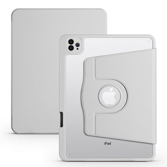 Apple iPad 10.2 (8.Nesil) Kılıf Zore Termik Kalem Bölmeli Dönebilen Standlı Kılıf Gri