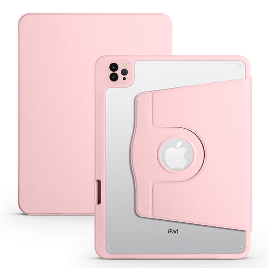 Apple iPad 10.2 (8.Nesil) Kılıf Zore Termik Kalem Bölmeli Dönebilen Standlı Kılıf Pembe