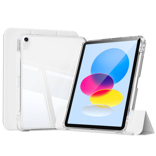 Apple iPad 10.9 2022 (10.Nesil) Kılıf Magnetik Ayrılabilen Airbagli Zore Sliding Tablet Kılıfı Gri
