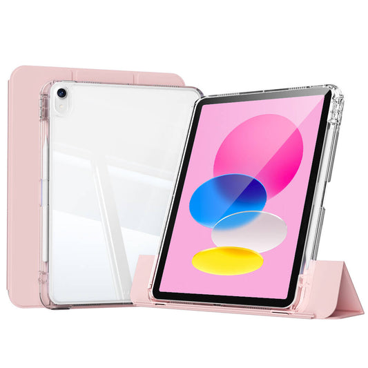 Apple iPad 10.9 2022 (10.Nesil) Kılıf Magnetik Ayrılabilen Airbagli Zore Sliding Tablet Kılıfı Pembe