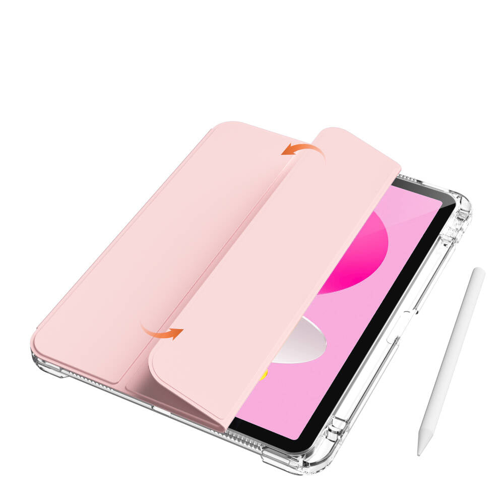 Apple iPad 10.9 2022 (10.Nesil) Kılıf Magnetik Ayrılabilen Airbagli Zore Sliding Tablet Kılıfı Açık Yeşil